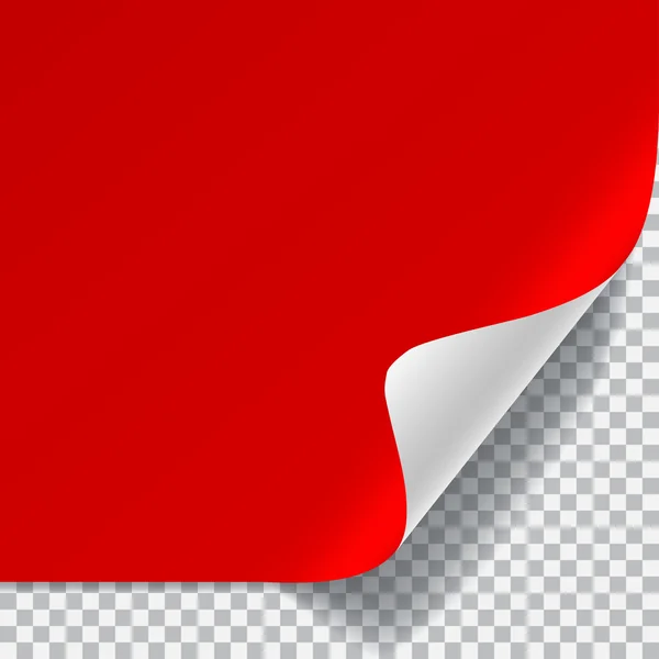 Vörös és fehér papírlap, lekerekített sarokkal — Stock Vector