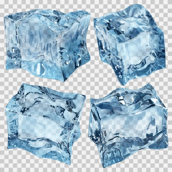 Transparente hellblaue Eiswürfel — Stockvektor