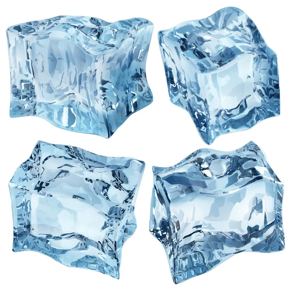 Light blue opaque ice cubes — Stock Vector