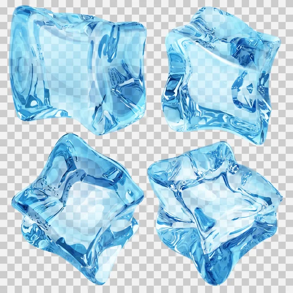 Transparent light blue ice cubes — Stock Vector