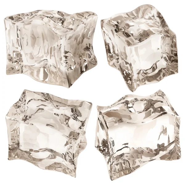 Янтарные непрозрачные кубики льда — стоковый вектор