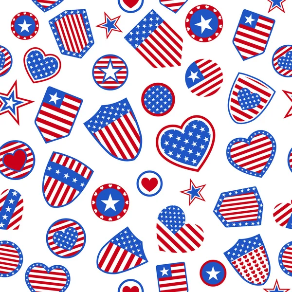 미국 상징의 완벽 한 패턴 — 스톡 벡터