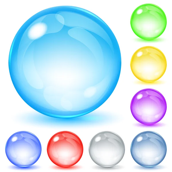 Multicolored opaque spheres — Stock Vector