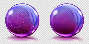 Büyük Menekşe cam küreler ve hava kabarcıkları ile olmadan