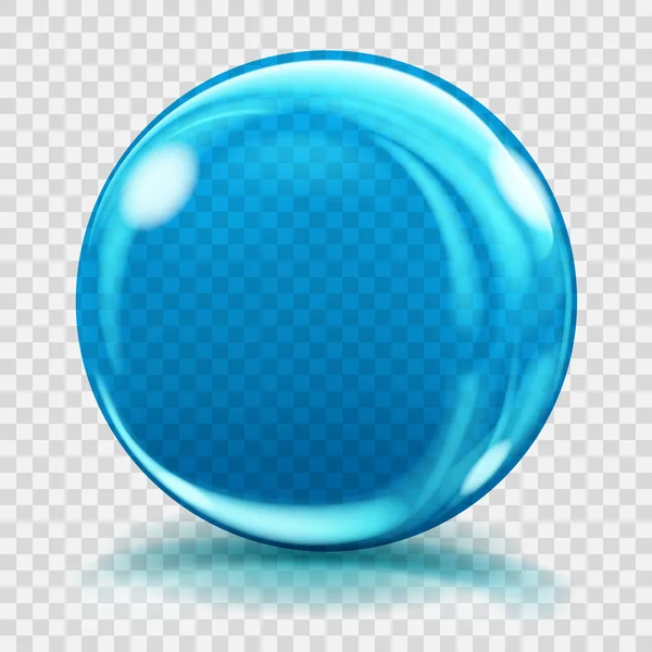 Big blue glass sphere — Stock Vector