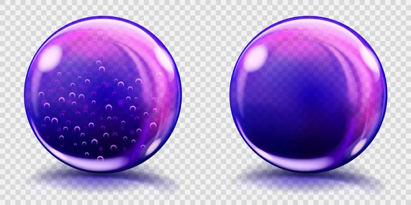 Büyük Menekşe cam küreler ve hava kabarcıkları ile olmadan