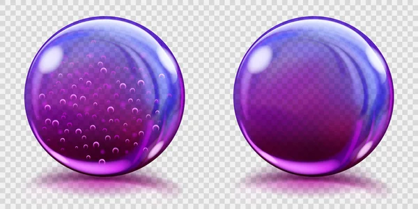 Büyük Menekşe cam küreler ve hava kabarcıkları ile olmadan