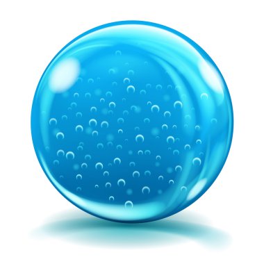 Hava kabarcıkları ile mavi Cam Küre