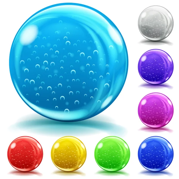 Multicolored opaque glass spheres with air bubbles — Stockový vektor