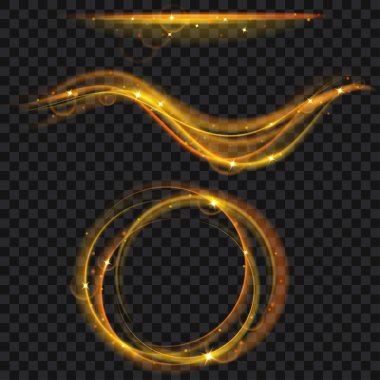 Parlayan yangın yüzük ve dalgalar glitter ile