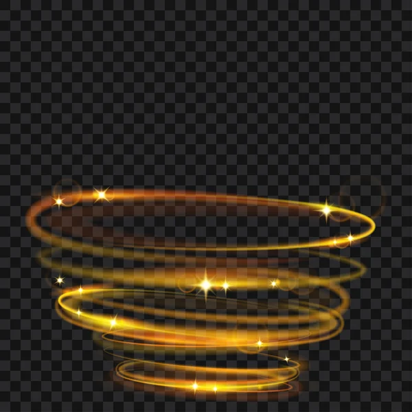 Anillos de fuego brillantes con purpurina — Vector de stock