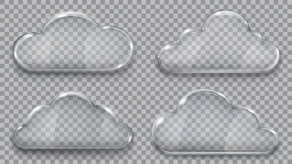Transparent gray glass clouds — Stock Vector