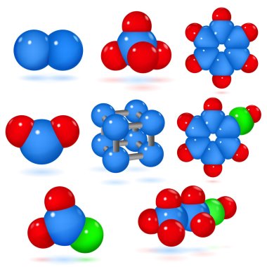 Set of molecules clipart