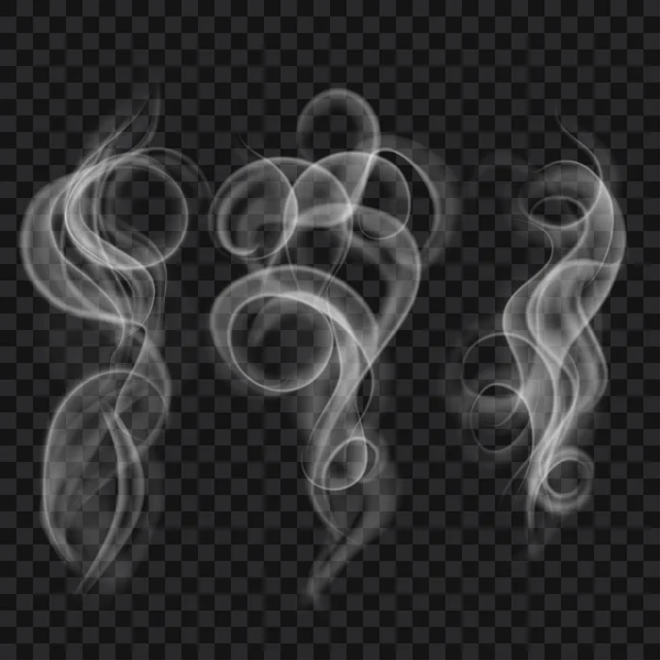 Set van doorschijnend grijze rook — Stockvector
