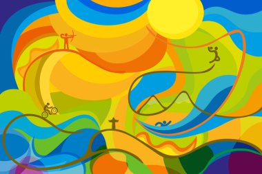 Rio 2016 abstract colorful background clipart