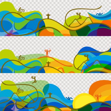Banners set Olympic games 2016 wallpaper clipart