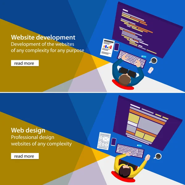 ウェブサイトのデザイナーの開発 — ストックベクタ