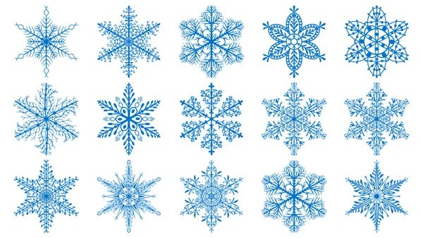 Set di fiocchi di neve natalizi — Vettoriale Stock