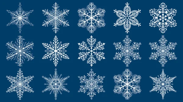 Conjunto de flocos de neve de Natal — Vetor de Stock