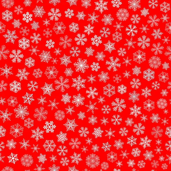 Kar taneleri, kırmızı beyaz, seamless modeli — Stok Vektör