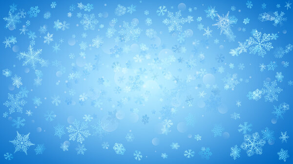 Background of falling snowflakes