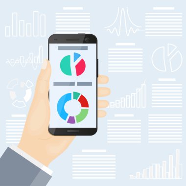 el smartphone. düz tasarım