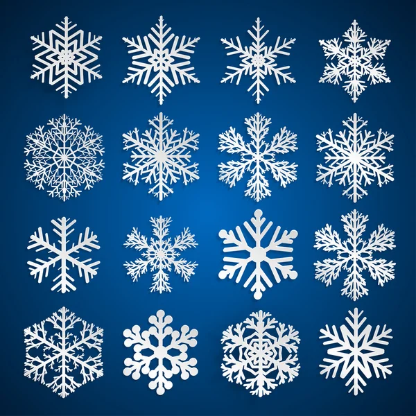 Conjunto de copos de nieve — Archivo Imágenes Vectoriales