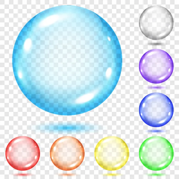 Set of transparent colored spheres — Stock Vector