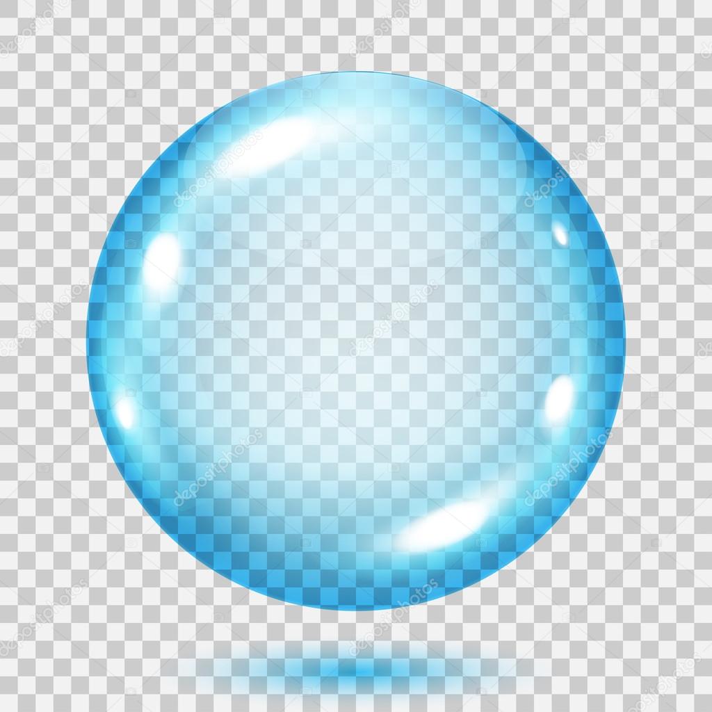 Transparent light blue sphere