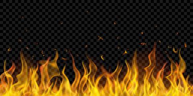 Şeffaf ateş alevleri ve şeffaf arka planda yatay yinelemeli kıvılcımlar. Karanlık illüstrasyonlarda kullanılmak üzere. Sadece vektör biçiminde şeffaflık