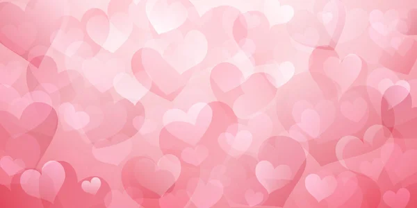 Pozadí Průsvitných Srdcí Růžových Barvách Valentýn Ilustrace — Stockový vektor