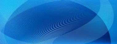 Kıvrımlardan ve mavi renkli yarım ton noktalardan oluşan soyut arkaplan