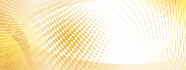 Kıvrımlardan ve sarı renkli yarım ton noktalardan oluşan soyut arkaplan