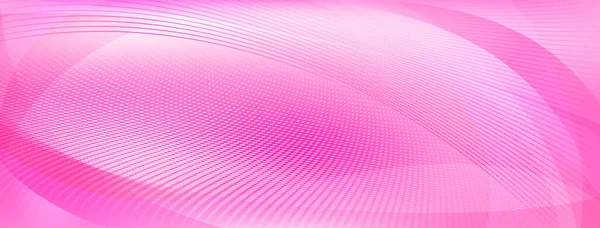 ピンク色の曲線とハーフトーンドットで構成された抽象的な背景 — ストックベクタ