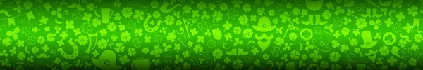 Bannière Jour Saint Patrick Faite Feuilles Trèfle Autres Symboles Couleurs — Image vectorielle