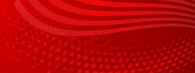 ABD 'nin bağımsızlık günü, kırmızı renklerde Amerikan bayrağı unsurlarıyla soyut bir arkaplan