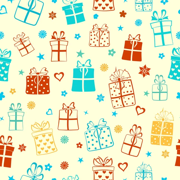 Nahtloses Muster von Geschenkboxen — Stockvektor