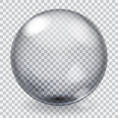 Transparent glass sphere with scratches clipart