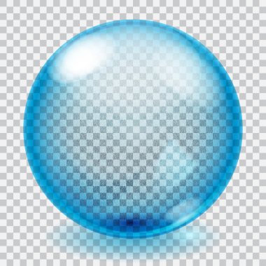 Transparent blue glass sphere with scratches clipart