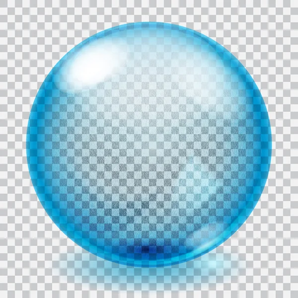 Transparent blue glass sphere with scratches — Stock Vector