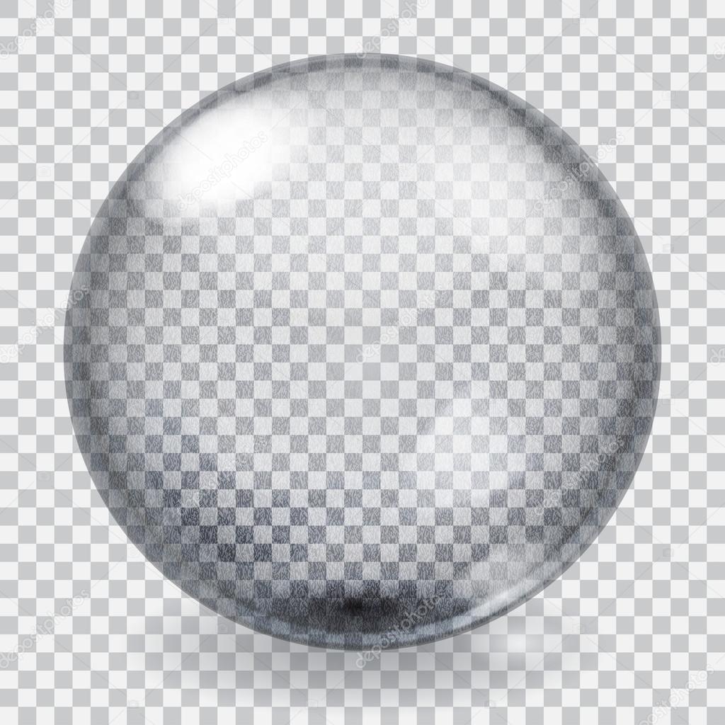 Transparent glass sphere with scratches