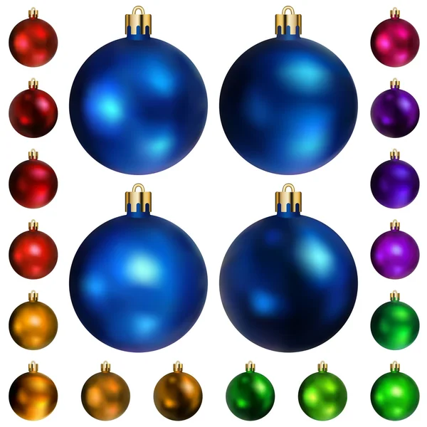Conjunto de bolas de Navidad de colores — Vector de stock