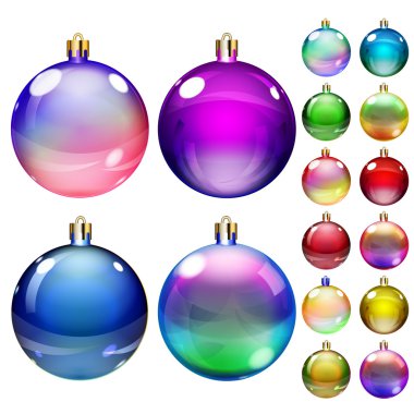 donuk renkli Noel topları kümesi