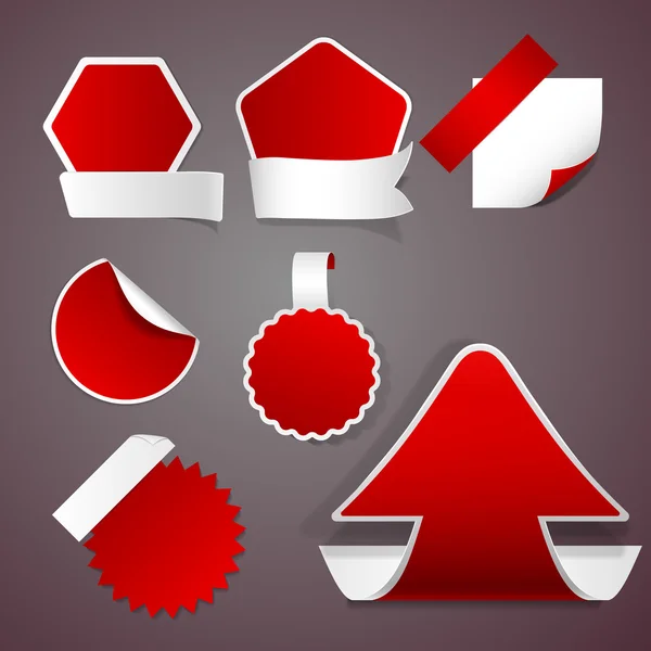 Red stickers — Stock Vector