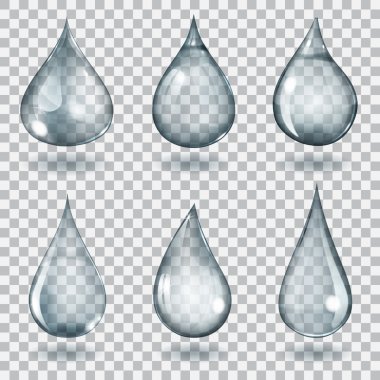 Transparent gray drops clipart
