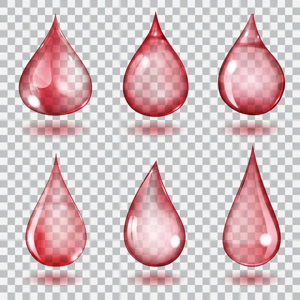 Gotas rojas transparentes — Archivo Imágenes Vectoriales