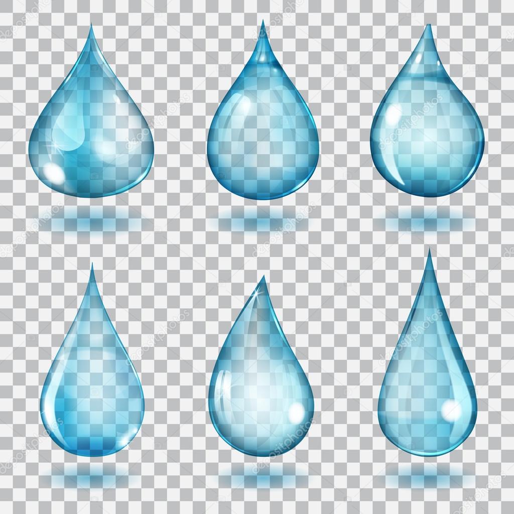 Transparent blue drops