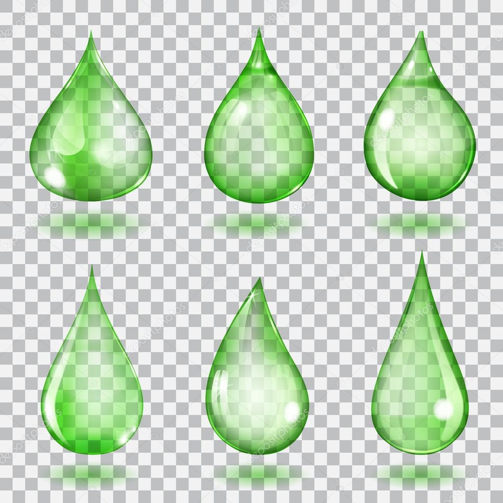 Transparent green drops