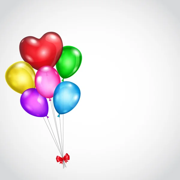 Hintergrund mit einem Bündel farbiger Luftballons — Stockvektor