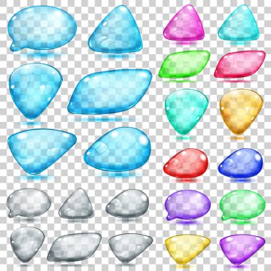 Şeffaf renkli cam şekilleri